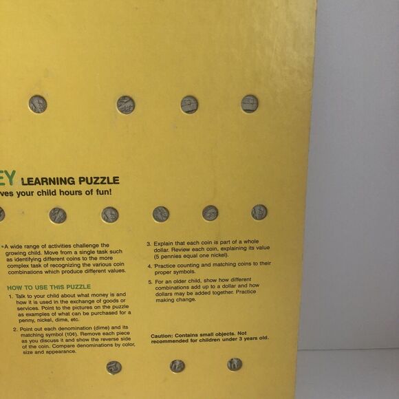 1985 Vintage Golden Step Ahead Learning Puzzle Fun with Money 4739-1 - Picture 14 of 15